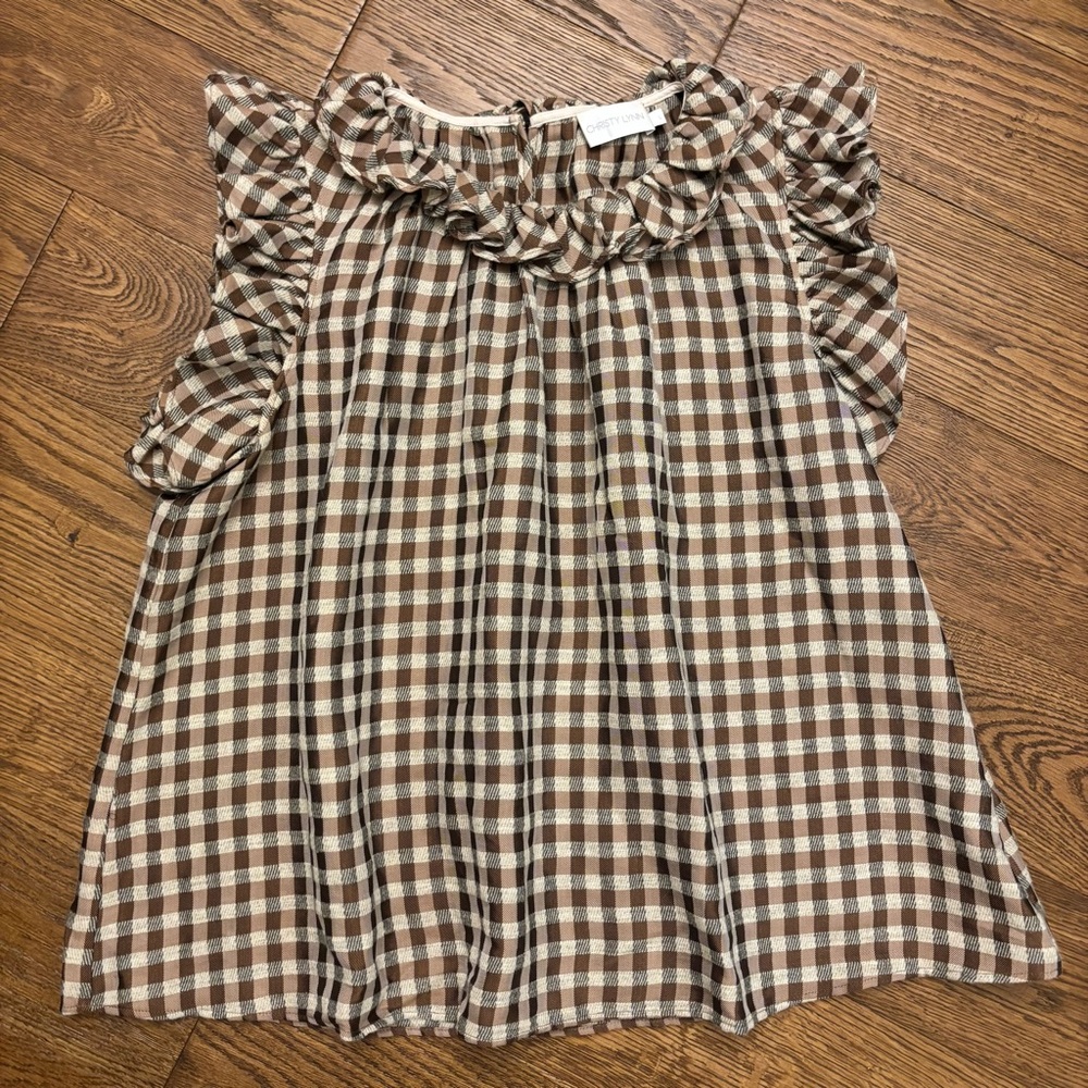 CHRISTY LYNN Aurelie Top - Gingham Bronze - Picture 6 of 12
